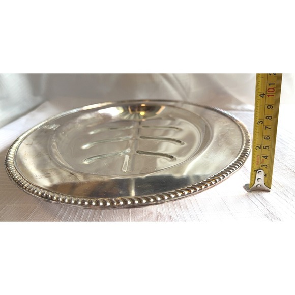 Vintage Friedman Silver Co SP Footed Tree Well Meat Platter 15 3/4" - Picture 6 of 6